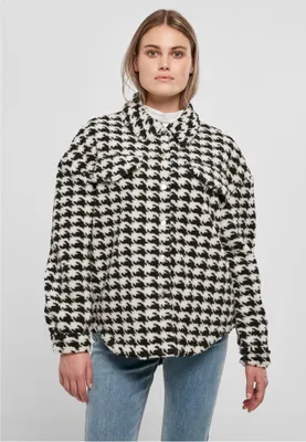 Image de Urban Classics Ladies AOP Sherpa Overshirt blackhoundstooth - M