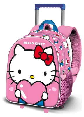 Immagine prodotto di Zaino 3D piccolo di Sanrio con ruote, Hello Kitty, motivo cuore