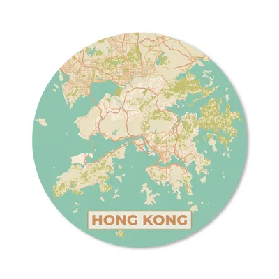 Produktbild von MuchoWow® Mauspad Mousepad Karte - Hongkong - Stadtplan - Vintage - Karte 40x40 cm - Mousepads - Maus Mat - Pad - Mausunterlage - Schreibtisch Accessoires