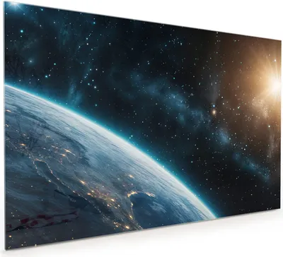 Produktbild von Küchenrückwand Spritzschutz Glas mit Motiv Planet im Universum 40 x 40 cm