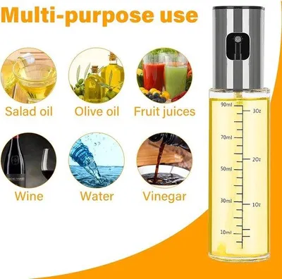Produktbild von Ölsprühflasche 100ml Glas mit Bürsten und Trichter für Kochen