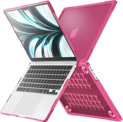 Produktbild von Mobigear Stoßfeste Schutzhülle für MacBook Air 13 Zoll (2022-2026), Hartschalenhülle, MacBook-Hülle - Rosa - Modell A2681 / A3113 / A3240 / A3449