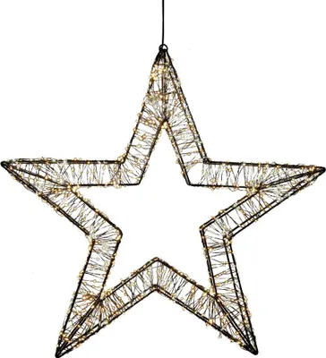 Produktbild von Anna's Collection Dekostern aus Metall mit LED-Lichtern, klassische Form, 56x5 cm