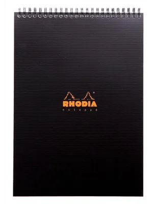 Produktbild von Rhodia 19920C, Einfarbig, Schwarz, A4, 80 Blätter, 90 g/m², Kariertes Papier