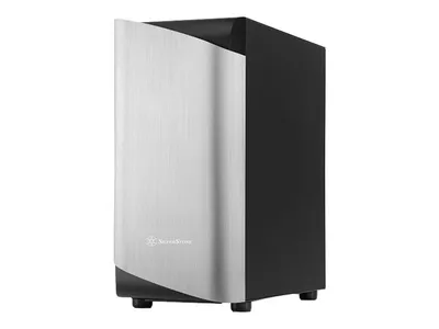 Produktbild von Silverstone SETA A1, Midi Tower, PC, Schwarz, Silber, ATX, micro ATX, Mini-ITX, Aluminium, Stahl, Gehärtetes Glas, 17,5 cm