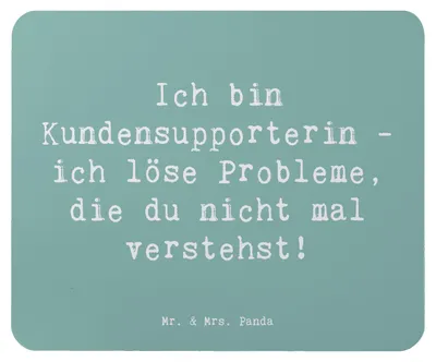 Produktbild von Mr. & Mrs. Panda Mousepad Spruch Kundensupporterin Heldin - Meeresbrise - Geschenk, Kommunikation, Beruf, Geschenke mit Herz, Mouse Pad, Kundenberatung, Hilfsbereitschaft