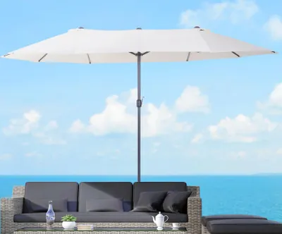 Produktbild von Sonnenschirm mit Handkurbel Wetterbeständig 455 cm x 270 cm x 240 cm XXL