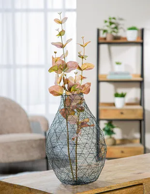 Productafbeelding van Gilde Vase, bauchig, Wire, Metall, schwarz, VE 2, D. 22 cm Höhe: 33.00 cm Durchmesser: 22.00 cm 58027
