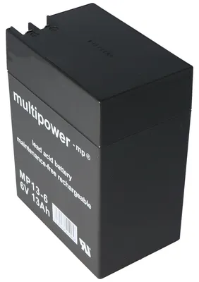 Produktbild von Multipower Blei-Akku MP13-6 mit 4,8mm und 6,3mm Steckkontakt