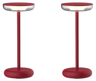 Produktbild von Luxus - Tischlampe Mykonos - Bordeauxrot - H26 x Ø11