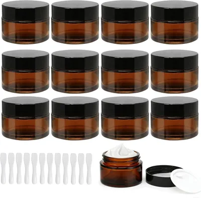 Produktbild von Kosmetikdosen 12 Stück, 30 ml, Braunglas, für Kosmetik