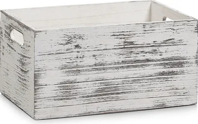 Produktbild von Zeller Aufbewahrungs-Kiste "Rustic weiß", Holz, 30 x 20 x 15 cm, 15133