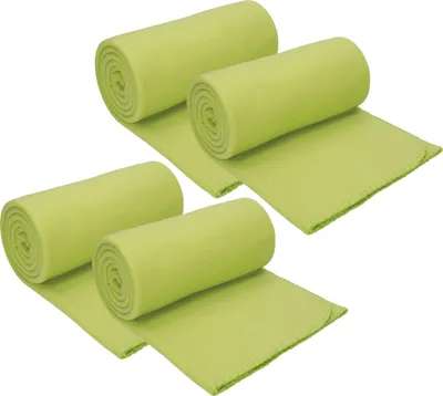 Produktbild von Betz 4 Stück Luxus Fleecedecken 130x170 cm Kuscheldecken Farbe grasgrün