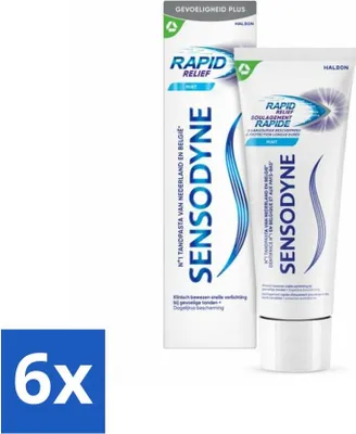 Image de Dentifrice Sensodyne – Soulagement rapide – Soulagement des dents sensibles – 75 ml - Pack économique - 6 pièces