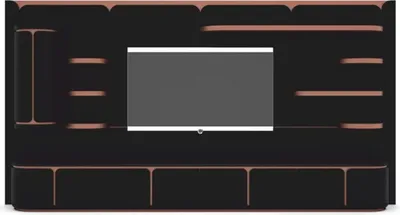 Image de Casa Padrino Luxe Armoire TV Noir / Cuivre 430 cm - Meubles de salon et d'hôtel