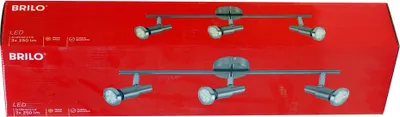 Produktbild von Briloner LED Deckenstrahler Nickel matt 49cm 3 x 3W GU10 750lm warmweiß 3000K schwenkbar