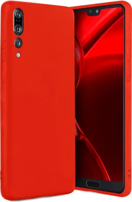 A red phone case is shown next to a smartphone.