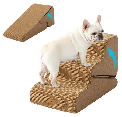 Haustiertreppe für kleine Hunde, 3 Stufen, 35/42 cm, Schaumstoff