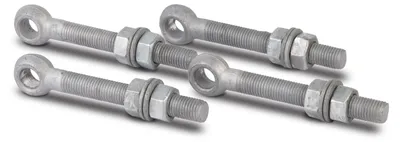 Produktbild von Alberts Augenschraube mit Zubehör | passend zu Torbändern | feuerverzinkt | Gewinde M16 | Länge 130 mm | 4er Set