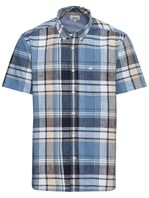 Produktbild von camel active Herren Kurzarmhemd mit Karomuster Blau, Menswear-S