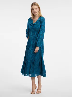 Produktbild von Orsay Blaues Damen-Midikleid mit Blumenmuster 473052509000__38