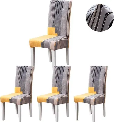 Produktbild von Famanu Stuhlhussen Set von 4/6 - Universelle elastische Hussen für Stühle