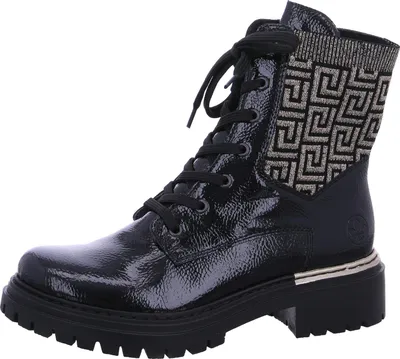 Produktbild von Rieker Damen Schnürboot Stiefelette Profilsohle 72607, Größe:38 EU, Farbe:Schwarz