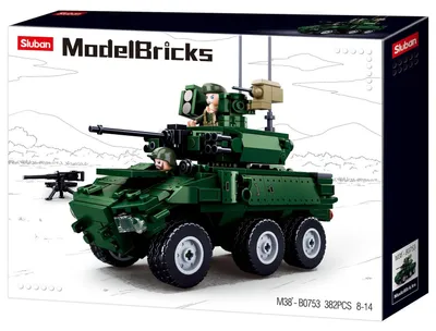 Produktbild von Sluban Bausteinset gepanzertes Fahrzeug mit Soldaten - Armee Spielzeug