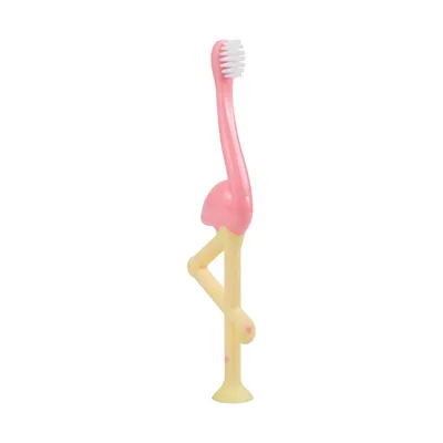 Produktbild von Dr. Brown’s Kinderzahnbürste Flamingo – Weich & Ergonomisch, ab 12 Monaten