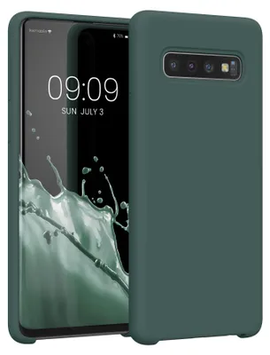 Produktbild von kwmobile Handyhülle für Samsung Galaxy S10 Hülle - Case Silikon - Kabelloses Laden - Schutzhülle Cover in Moosgrün
