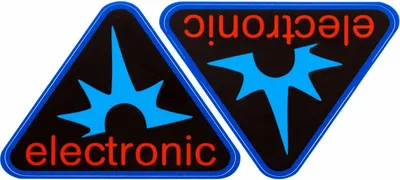 Immagine prodotto di Set: Copertura laterale pellicola adesiva a triangolo "Elettronica", bordo blu - Simson S50, S51