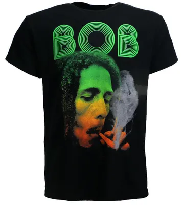 Immagine prodotto di Bob Marley Smoking Da Herb T-Shirt | Offiziell lizenziertes Fan-Merch  - XL