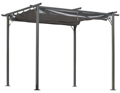 Immagine prodotto di Pergola 3x3 metri – Tetto scorrevole per copertura esterna – Grigio antracite – Resistente all'acqua