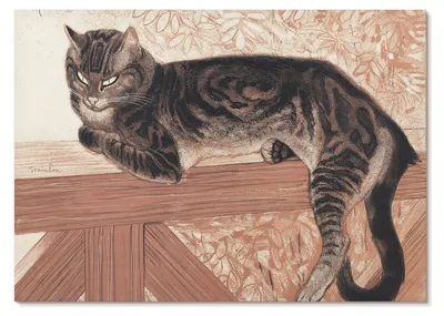 Produktbild von POSTER - 84x59 cm (A1) - Théophile Steinlen - Katze auf einer Balustrade von Théophile-Alexandre Pierre Steinlen -  Wandbild für Wohnzimmer Schlafzimmer & Flur, Modernes Poster Wanddeko, Ungerahmt