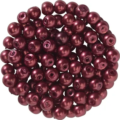 Produktbild von Glaswachsperlen,  Ø 4 mm, 100 Stück Dunkelrot