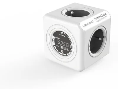 Produktbild von allocacoc PowerCube Original Monitor FR, Reiseadapter & Verteiler-Steckdose mit Verbrauch-Anzeige, 230V FR