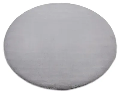 Imagen del producto de Alfombra BUNNY círculo plateado Imitación de piel de conejo gris circulo 80 cm