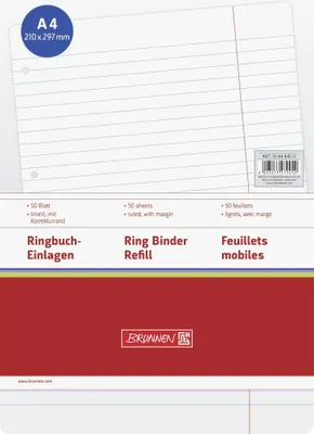 Produktbild von BRUNNEN Ringbucheinlage A4 liniert mit KR 50 Blatt 106684513