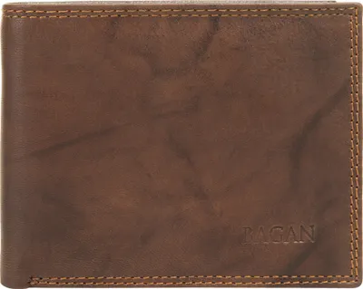 Produktbild von Herren Geldbörse aus Leder, braun, mit strukturierter Aufteilung, 2 Scheinfächern, Münzfach, 5 Kartenfächern, H 13 x B 10 x T 3,5 cm