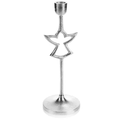 Kandelaar Engeldesign, Metall, Silber, 10x28 cm