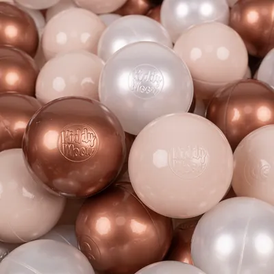 Produktbild von KiddyMoon 300 bälle/7cm kinder bälle spielbälle für bällebad baby einfarbige plastikbälle  eu, pastellbeige/weiß/perle