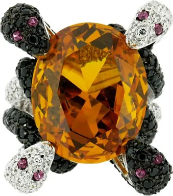 Produktbild von Sarah Kern Neomeris Ring, Größe 19, Heat, mit Schlangen-Design und schimmerndem Stein