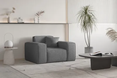 Produktbild von Sessel Designersessel CELES PREMIUM in Stoff Ascot Bukla Graphit