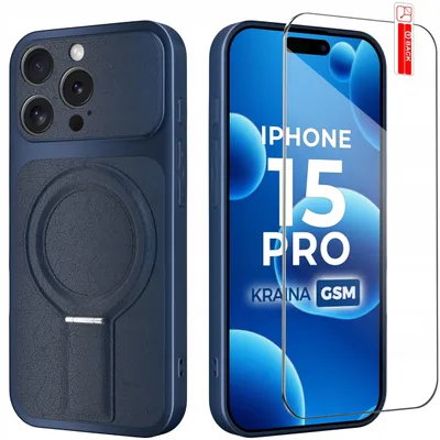 Productafbeelding van Beschermhoes voor de iPhone 15 Pro met magnetische ring voor MagSafe + 9H-gehard glas