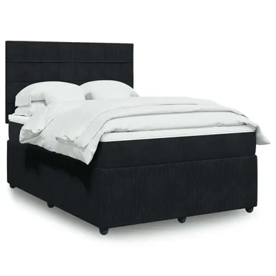 Imagen del producto de Maison Exclusive - Base de cama con somier y colchón, color , 140x200 cm, tapizada en terciopelo