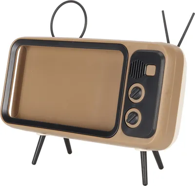 Obrázok produktu pre Držiak telefónu v televíznom štýle, držiak telefónu v retro televíznom štýle, stojan na mobilný telefón v televíznom štýle, dekoratívny stolný držiak mobilného telefónu, držiak obrazovky telefónu, stolný držiak mobilného telefónu