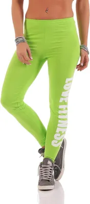 Obrázok produktu pre Dámske legíny LOVE FITNESS bavlnené; limetkové 2XL/44