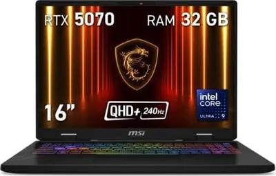 Produktbild von MSI Crosshair 16 HX AI D2XWGKG-206XES, Intel Core Ultra 9, 40,6 cm (16"), 2560 x 1600 Pixel, 32 GB, 1 TB, FreeDOS