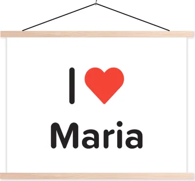Produktbild von MuchoWow® Textilposter Ich liebe - Mary - Mädchen 40x30 cm mit holzfarbenen Rahmen - Bilder