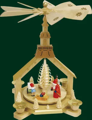 Produktbild von Tischpyramide Kirche mit Christi Geburt natur Höhe= 27cm NEU